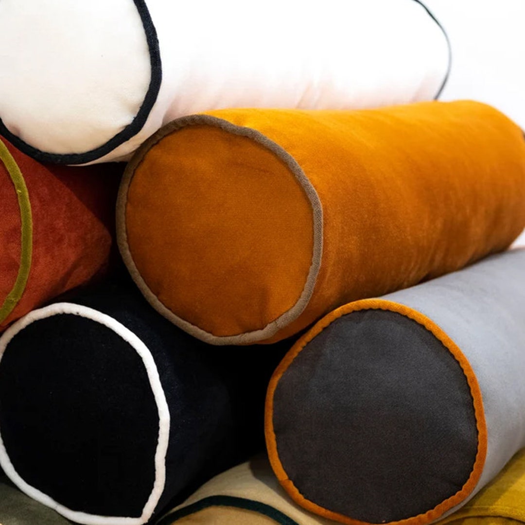 Velvet Bolster Pillow Cover in 30 Different Colors and Sizes Etsy UK