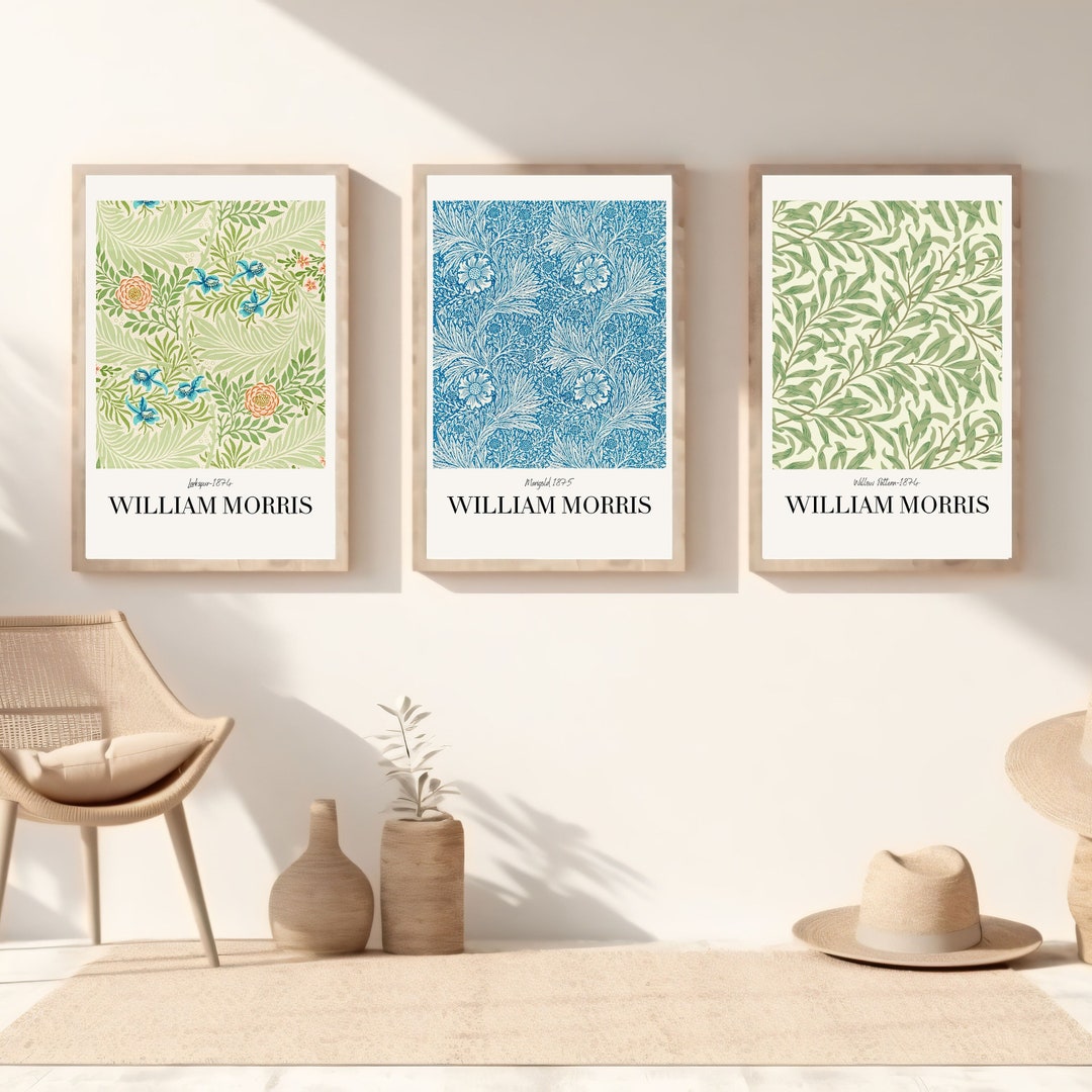 William Morris Print Set of 3, Art Nouveau Print, Exhibition Print Set ...