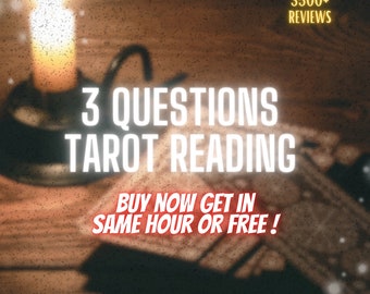 SAME HOUR 3 questions : lecture de tarot, lecture amoureuse, lecture sur les carrières, lecture d'orientation, livraison rapide
