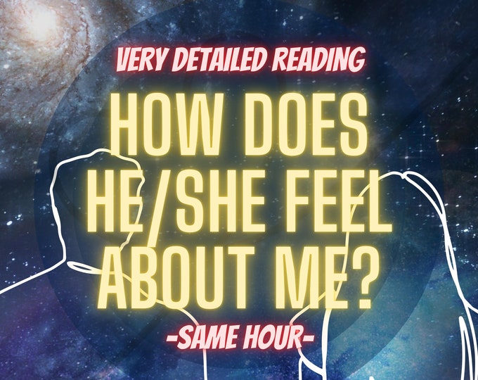 Featured listing image: How Does He/She Feel About Me? , Love Reading , Same Hour, Tarot Reading, What Does He Think of Me, Fast Delivery