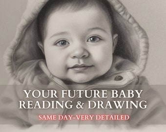 Future Baby Drawing + Tarot Reading, SAME DAY, Fast Delivery, Future Child Portrait, Draw My Future Baby