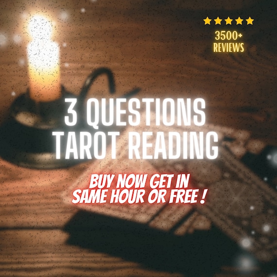 SAME HOUR 3 Question Tarot Reading, Love Reading, Career Reading, Guidance Reading, Fast Delivery