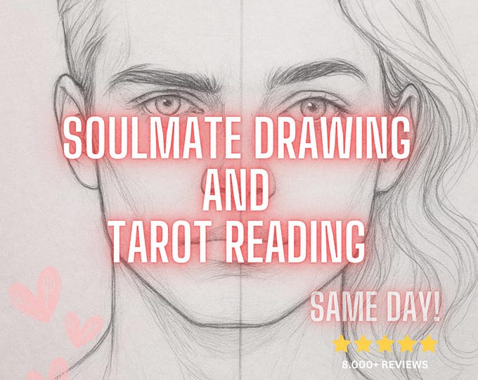 Featured listing image: Soulmate Drawing + Tarot Reading, SAME HOUR, Draw My Soulmate, Your Future Husband/Wife, Soulmate Reading, Fast Delivery