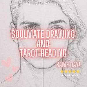 Dessin de l'âme soeur + lecture de tarot, MÊME HEURE, dessine mon âme soeur, votre futur mari/femme, lecture de l'âme soeur, cadeau de Noël livraison rapide