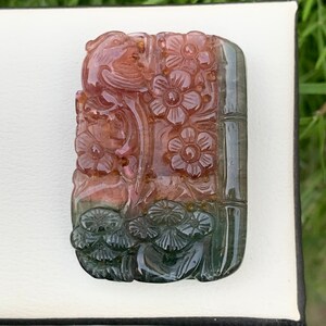 Huge 112 Carat Natural Bicolor Tourmaline Drilled Flower Carving | Tourmaline Carving Jewelry | Tourmaline Pendant