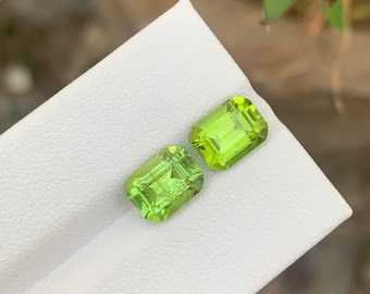 ファセットカットのペリドットペア - Etsy 日本