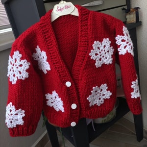 Baby crop cardigan, New year cardigan, Baby gift set, Baby new year cardigan,Girls' Cardigan, Personalized Baby Knitted