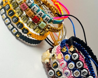 Pulsera de macramé personalizada con nombre / Cordón de nailon, ajustable