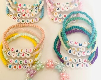 Braccialetto con nome per bambine Braccialetto personalizzato con nome per bambini per piccoli regali Ragazze, ragazzi, donne Braccialetti Calza della Befana Vacanze,