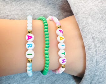 Little Girls Name Bracelet  Personalized Kids name Bracelet for Little  gifts  Girls, boys, women Bracelets Stocking Stuffer Holiday,