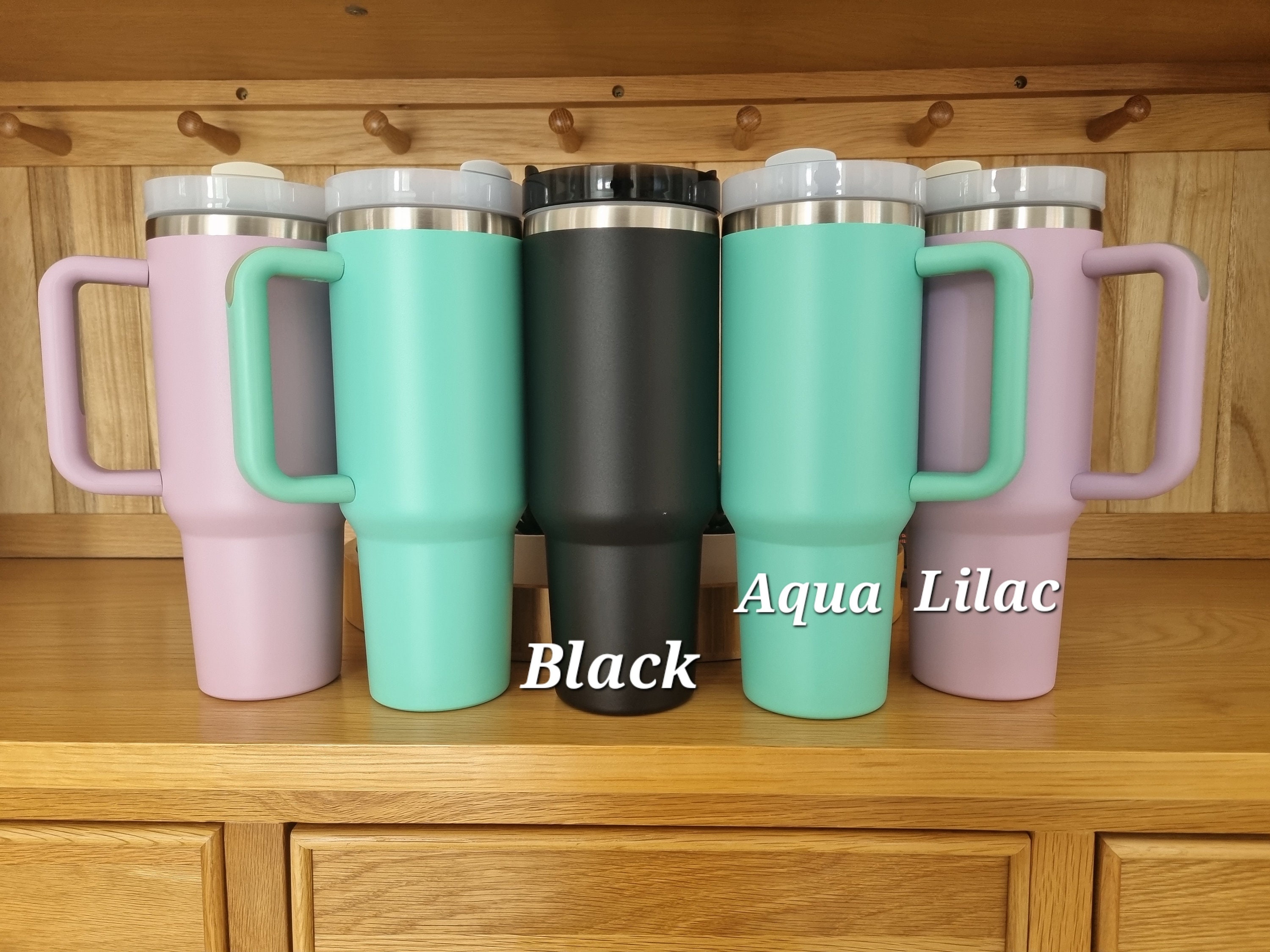 40oz Tumbler, Cold Cup With Lid, Handle & Straw Stanley Dupe