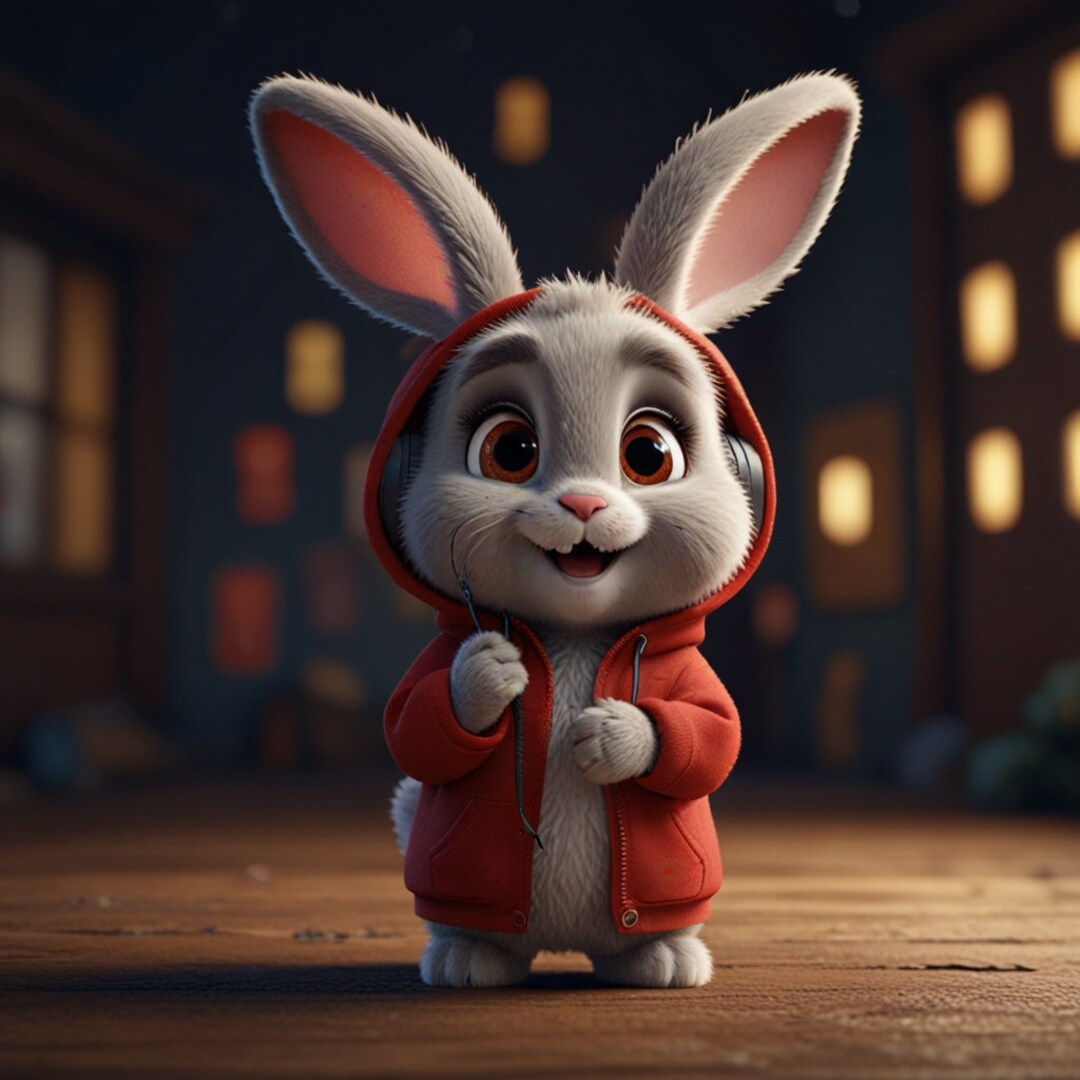 Digital Art - Lost Cute Rabbit in the City - Etsy