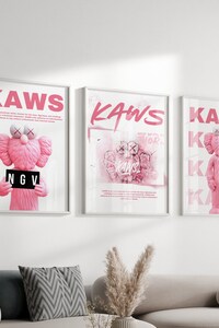 Pink Hypebeast Figure Poster, Set of 3,Hypebeast Figure,Printable Minimalist,pink graffiti, Hypebeast Decor,graffiti art,DIGITAL DOWNLOAD