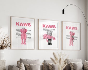 Pink Hypebeast Figure Poster, Set of 3,Hypebeast Figure,Printable Minimalist,pink graffiti, Hypebeast Decor,graffiti art,DIGITAL DOWNLOAD