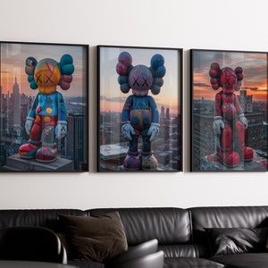 Hypebeast Poster,set of 3,Printable KAWS Graffiti Poster,Hypebeast Toys,Hypebeast Sneaker, DIGITAL DOWNLOAD