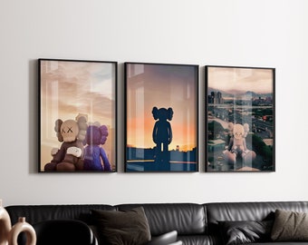 Hypebeast Poster,set of 3,Printable KAWS Graffiti Poster,Hypebeast Toys,Hypebeast Sneaker, Sneaker Prints,DIGITAL DOWNLOAD