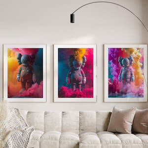 Hypebeast Poster,set of 3,Printable KAWS Graffiti Poster,Hypebeast Toys,Hypebeast Sneaker, DIGITAL DOWNLOAD