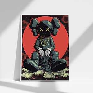 Hypebeast Single Poster,Printable KAWS Graffiti Poster,Kaws Dollar,Hypebeast Toys,Hypebeast Sneaker, Sneaker Prints,DIGITAL DOWNLOAD