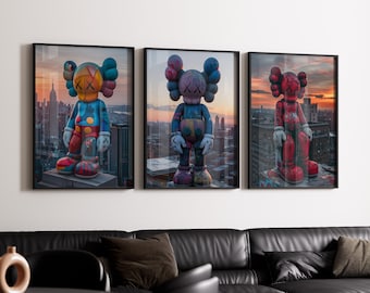 Hypebeast Poster,set of 3,Printable KAWS Graffiti Poster,Hypebeast Toys,Hypebeast Sneaker, DIGITAL DOWNLOAD