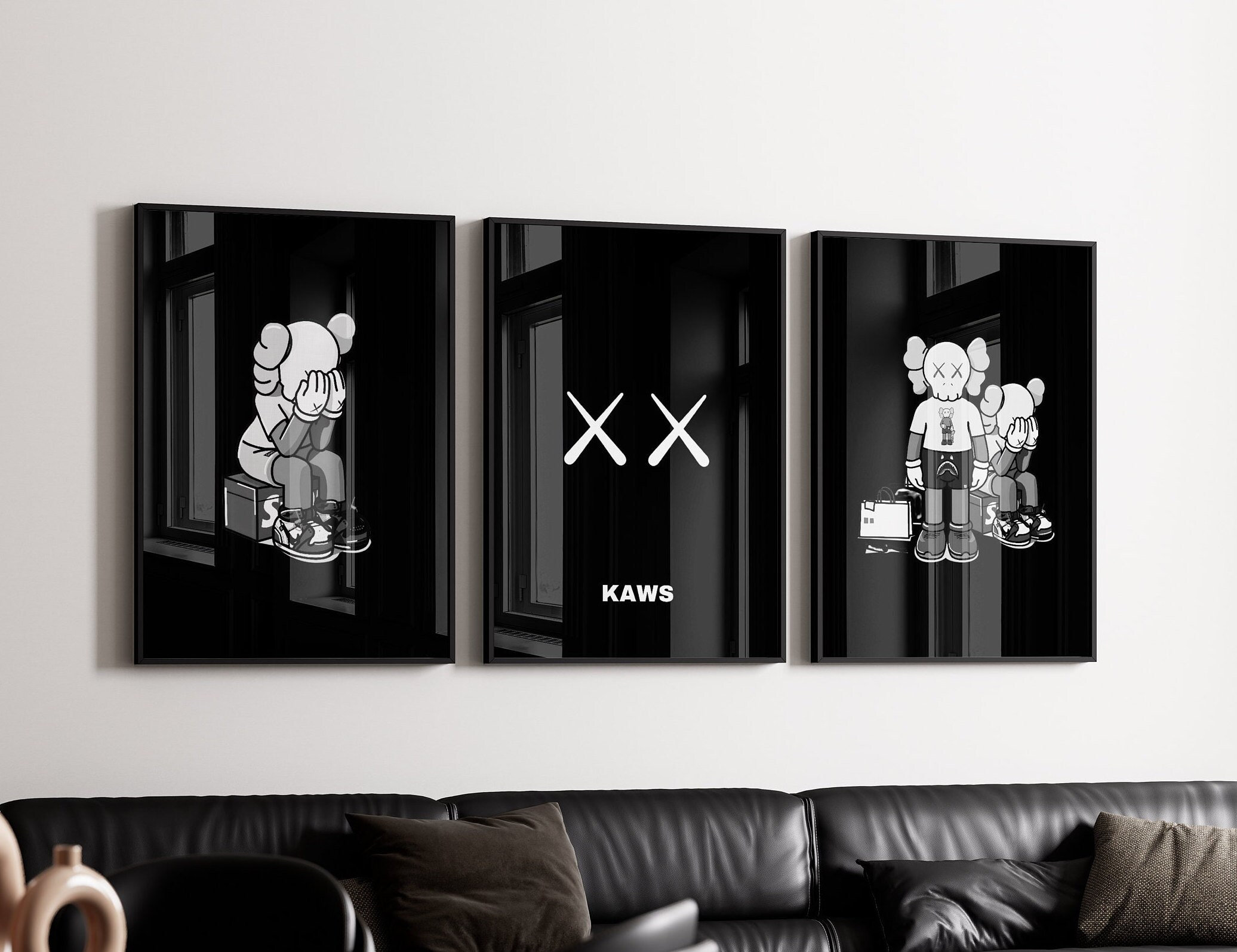 Pink Hypebeast Figure Poster, Set of 3,hypebeast Figure,kaws