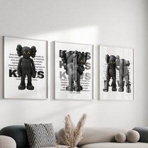 set of 3 Hypebeast Figure Poster,Printable KAWS,Hypebeast Toys,Hypebeast Decor,graffiti print,Graffiti print,Digital Dowload image 3