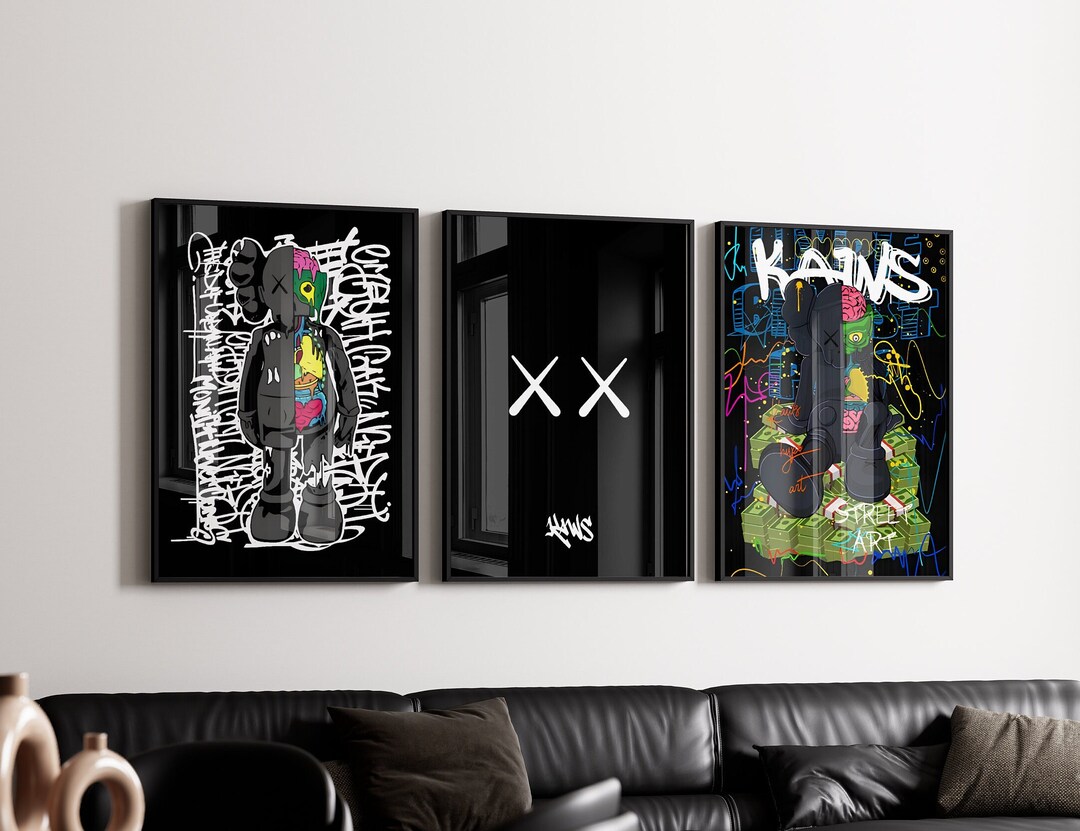 Graffiti Hypebeast Poster,set of 3,printable KAWS Poster,hypebeast Toys ...