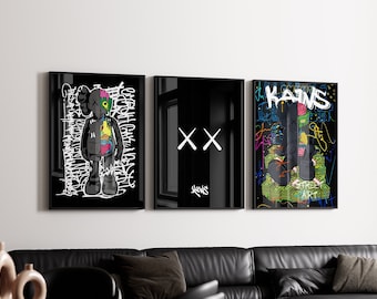 Graffiti Hypebeast Poster,set of 3,Printable KAWS Poster,Hypebeast Toys,Hypebeast Sneaker, Sneaker Prints,DIGITAL DOWNLOAD Md-27