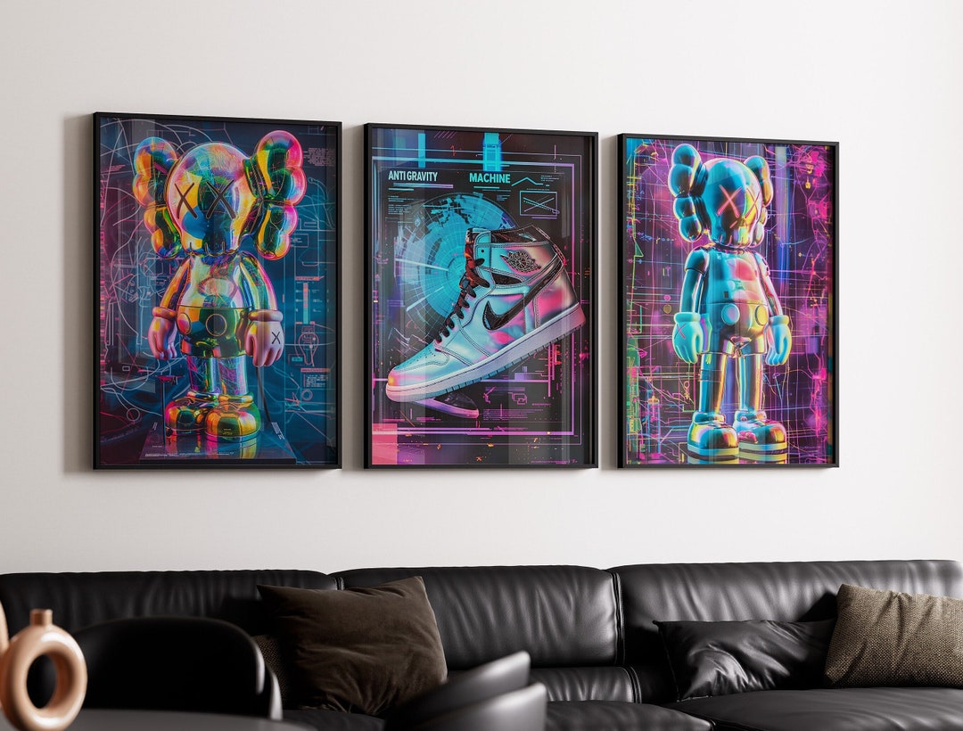 Hypebeast Poster,set of 3,printable KAWS Graffiti Poster,hypebeast Toys ...