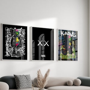Graffiti Hypebeast Poster,set of 3,printable KAWS Poster,hypebeast Toys ...
