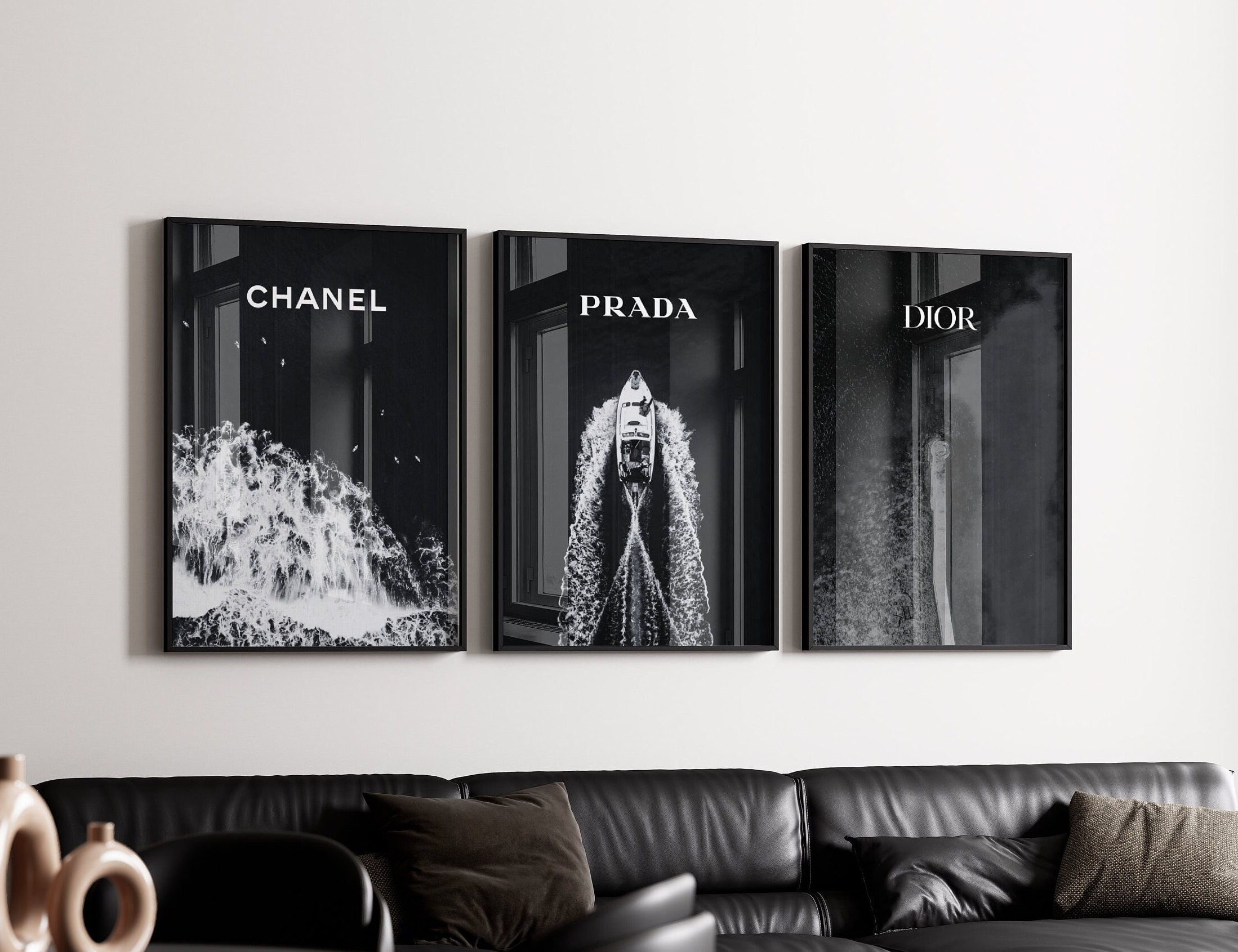 Balenciaga, Bags, Triptych Luxury Wall Art Set Gucci Chanel And Louis  Vuitton In Custom Frames