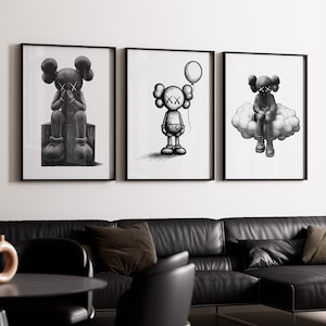 Graffiti Hypebeast Poster,set of 3,Printable KAWS Graffiti Poster,Hypebeast Toys,Hypebeast Sneaker, Sneaker Prints,DIGITAL DOWNLOAD