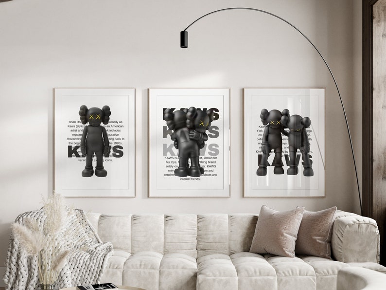 set of 3 Hypebeast Figure Poster,Printable KAWS,Hypebeast Toys,Hypebeast Decor,graffiti print,Graffiti print,Digital Dowload image 4