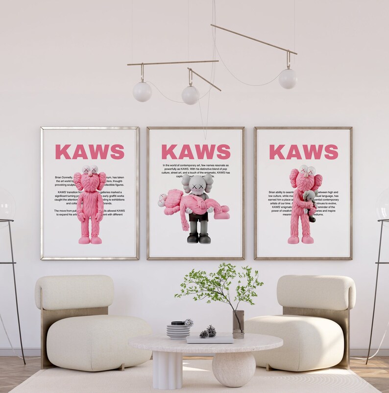 Pink Hypebeast Figure Poster, Set of 3,hypebeast Figure,printable ...