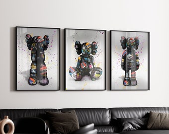 Graffiti Hypebeast Poster,set of 3,Printable KAWS Graffiti Poster,Hypebeast Toys,Hypebeast Sneaker, Sneaker Prints,DIGITAL DOWNLOAD