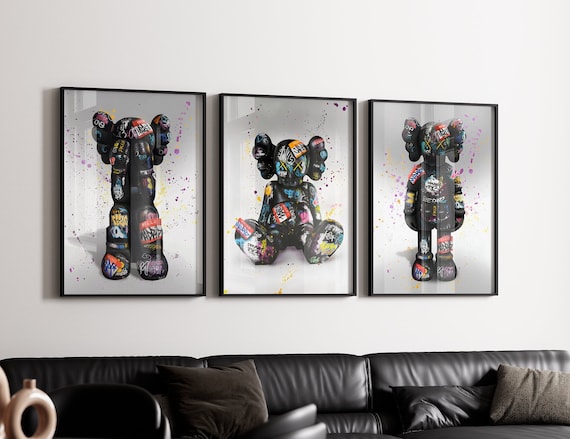 Graffiti Hypebeast Poster,set of 3,Printable KAWS Graffiti Poster,Hypebeast Toys,Hypebeast Sneaker, Sneaker Prints,DIGITAL DOWNLOAD