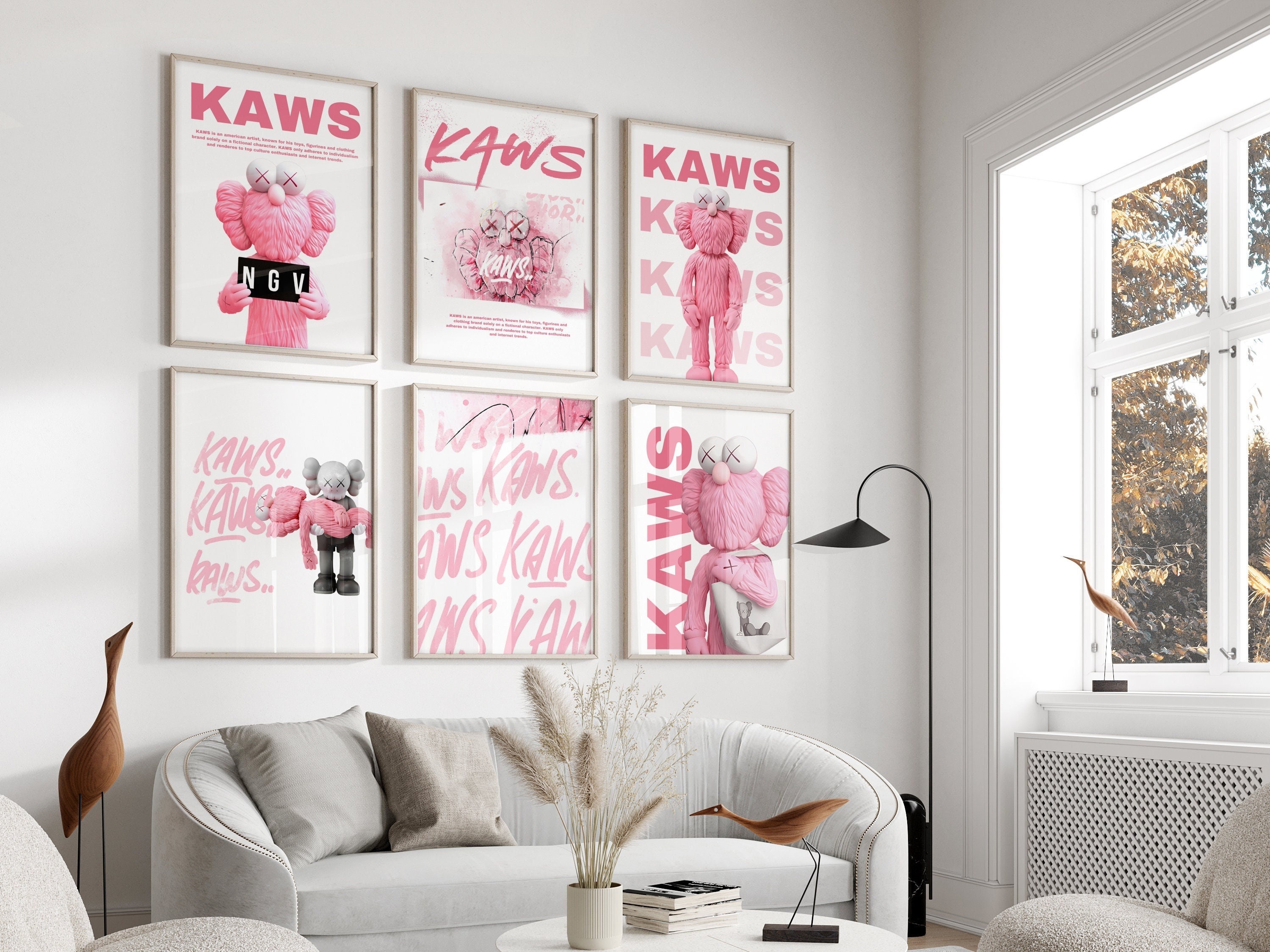 Set of 6,Pink Hypebeast Graffiti Figure Poster,Hypebeast Figure,Printable Minimalist Hypebeast Decor,DIGITAL DOWNLOAD