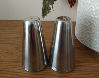 Vintage Stainless Steel Salt & Pepper Cruet Set