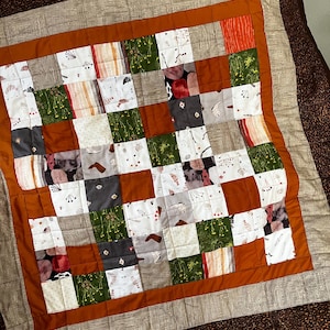 Cowboy Baby Quilt: Western Patchwork Cotton Throw 32x32