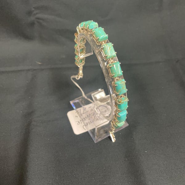 Kingman armband i turkos sterlingsilver: gångjärnsdesign, 18-18 cm