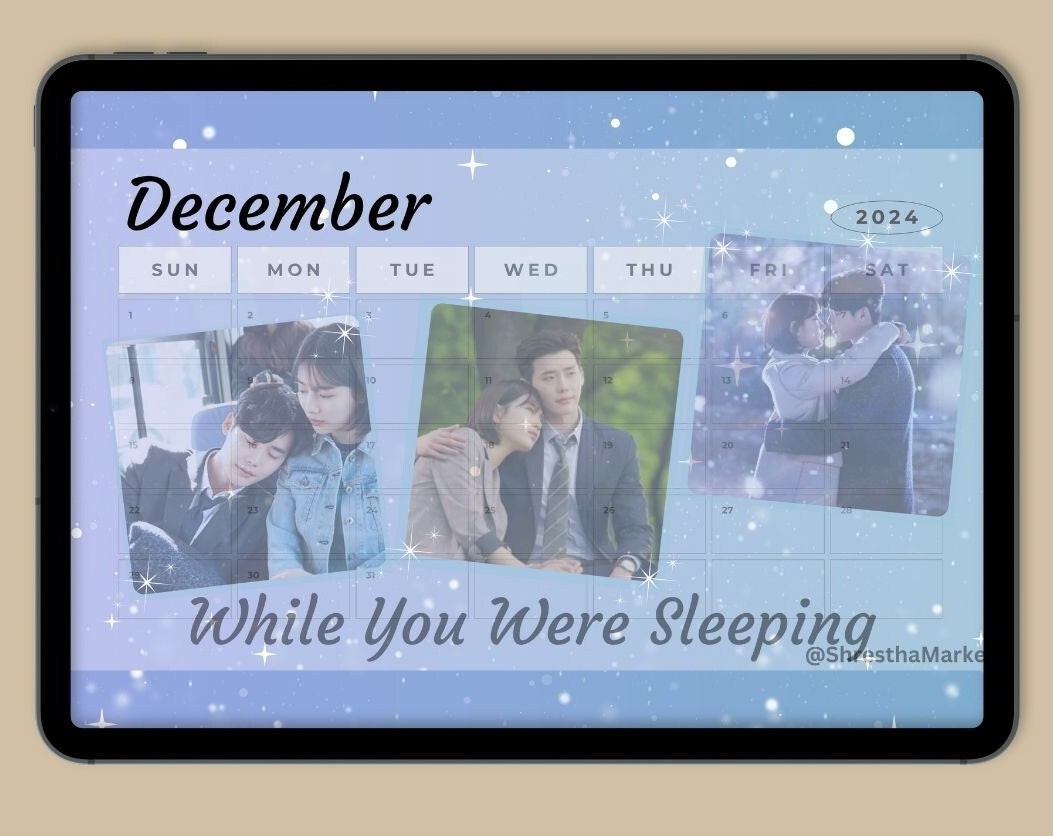 Digital Kdrama Calendar, Kdrama Themed Calendar, Korean Drama Planner