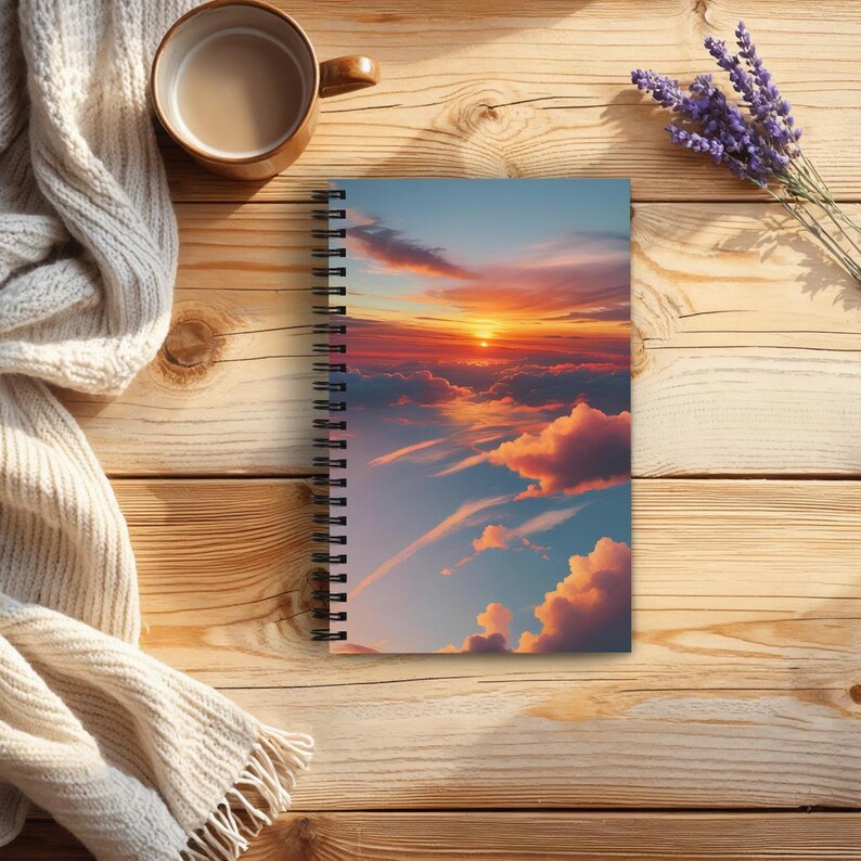Sunrise Sky Clouds Notebook | Dotted Bullet Journal | Pastel Design - Etsy