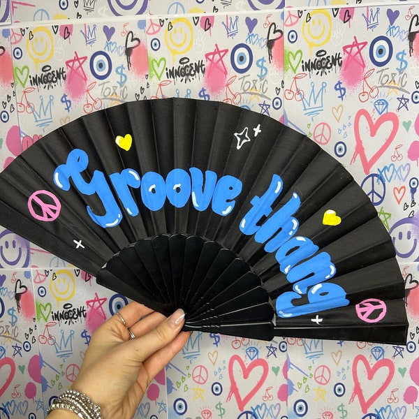 Personalized Handheld Fan - Customizable and Stylish for Festivals, Raves, and More!