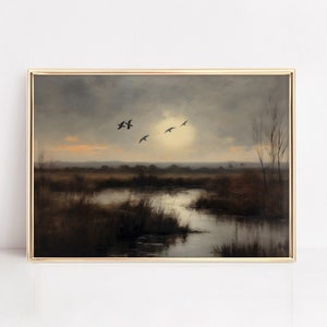 wetlands painting art printable | dark academia decor | vintage halloween decor | cottagecore | witchy wall art | printable wall art