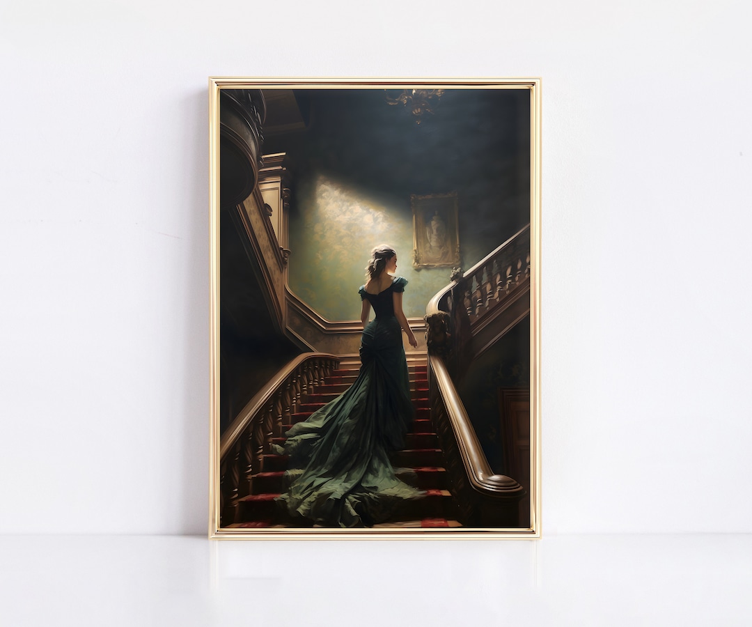 PORTRAIT WALL ART Vintage Woman Oil Dark Moody Portrait, Dark Academia ...