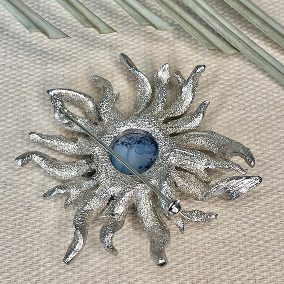 Rare brooch boucher silver pewter anemone moon pi… - image 10