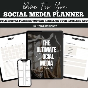 Social Media Digital Planner mit Master Resell Right(MRR) & Privatmarkenrechte(PLR) Gesichtslose Inhaltsplanung, die Sie weiterverkaufen können