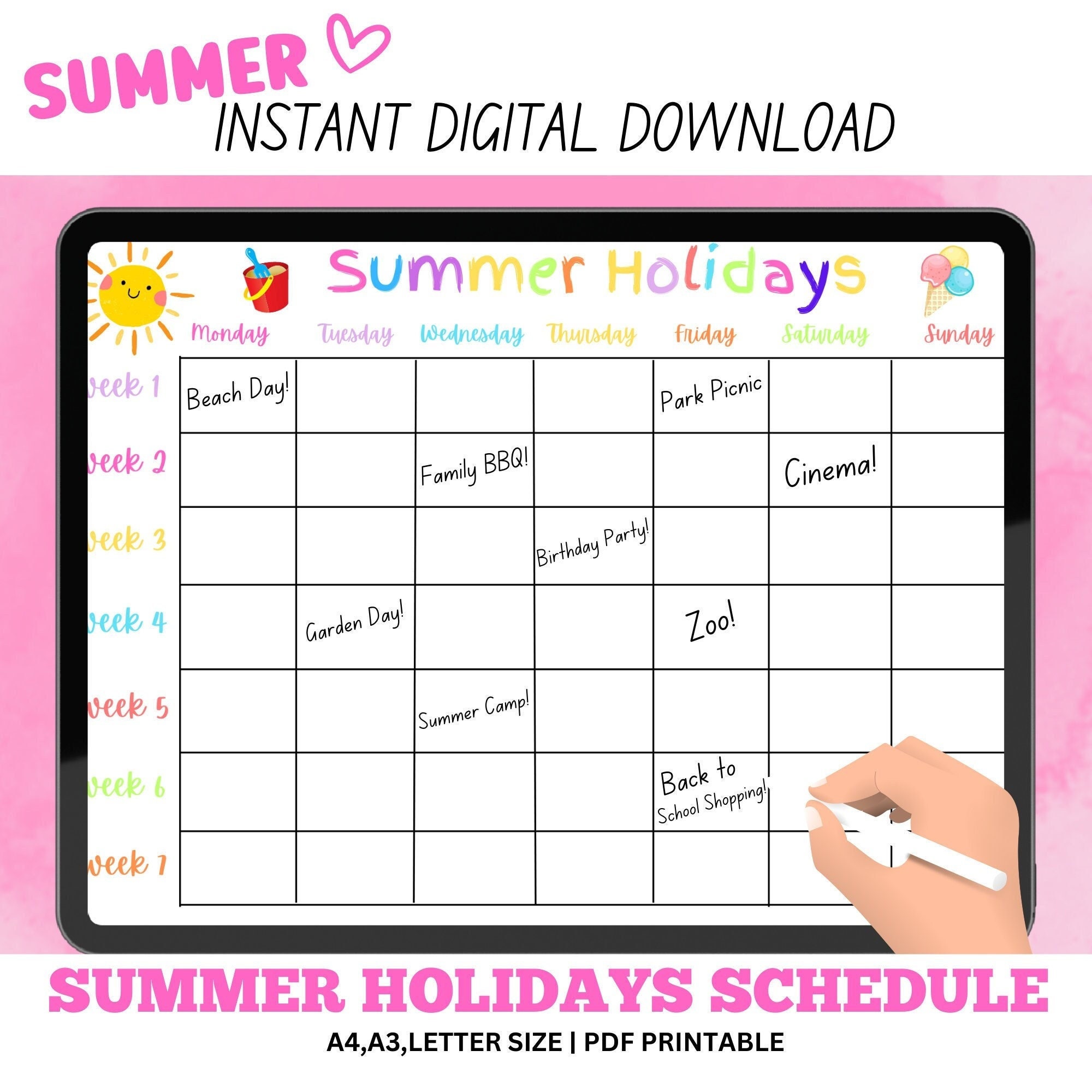 Summer Holidays Planner, Kids Summer Holiday Planner, Printable School Holiday  Planner, Summer Holiday Calendar, Summer Holiday Organiser - Etsy