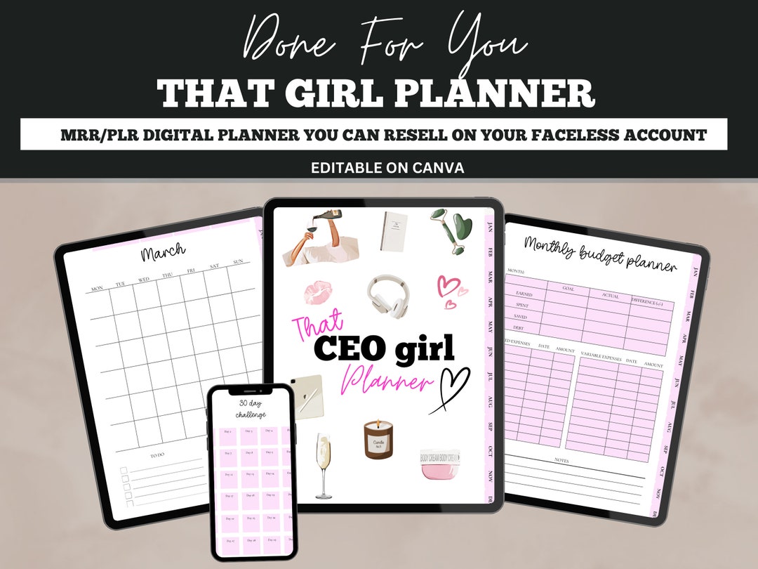 PLR That Girl Digital Planner With Master Resell Rights (MRR ...