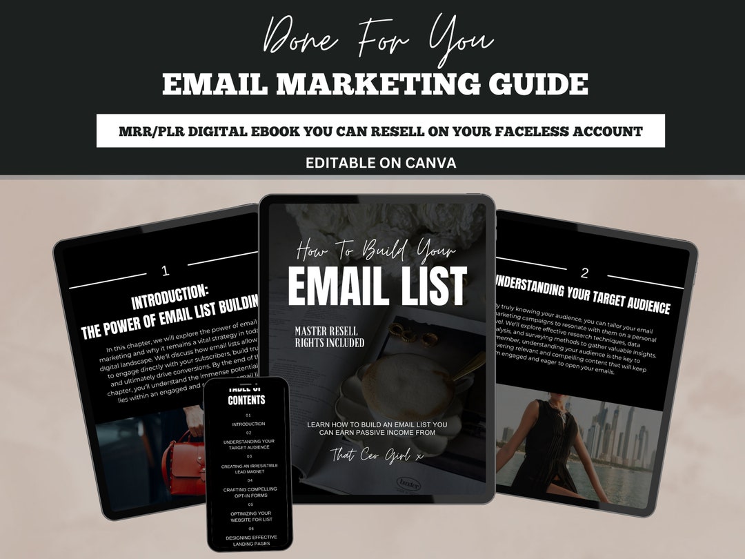 Email Marketing Guide, Done for You PLR Digital Ebook With Master ...