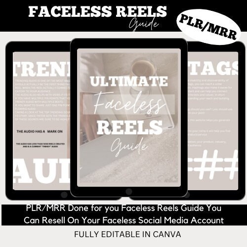 Faceless Digital Marketing Instagram Reels Guide With Master Resell Rights  MRR & Private Label Rights PLR Where to Find Faceless Content 